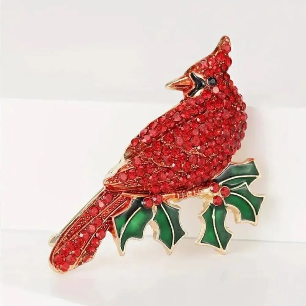 ♥️ NEW stunning red cardinal brooch ♥️